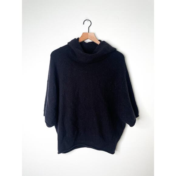 Anthropologie Pilcro Wool Poncho Sweater Size XS Black Cowl Neck - Picture 2 of 8